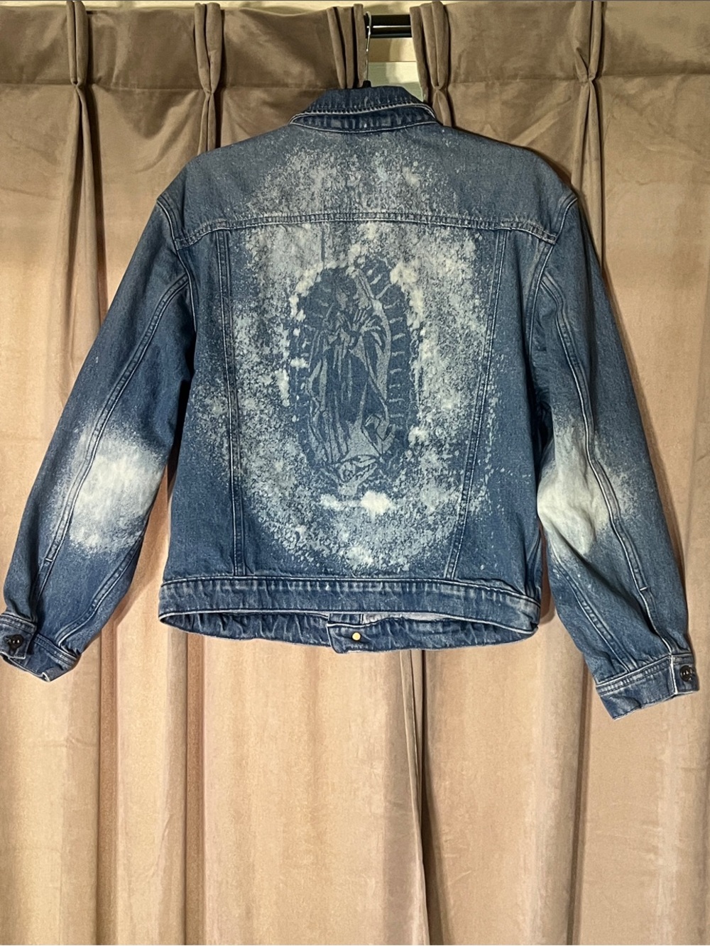 Gastar Bleached Blue Denim Jacket with Back Graphic